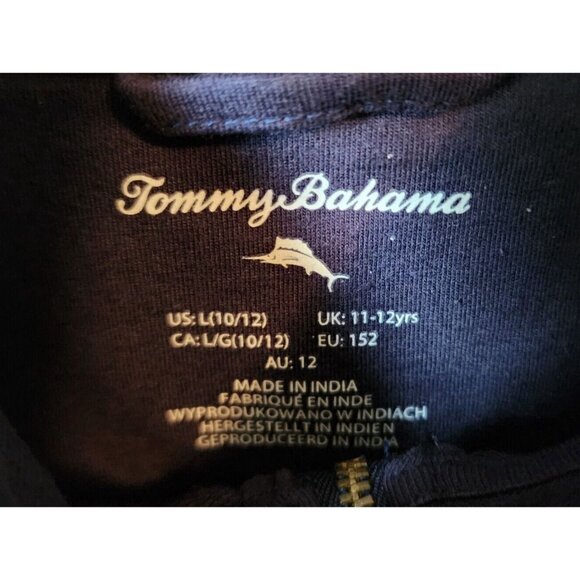 Tommy Bahama Navy Blue Quarter Zip Pullover Sweatshirt Youth Size Large (10/12) - Picture 3 of 12